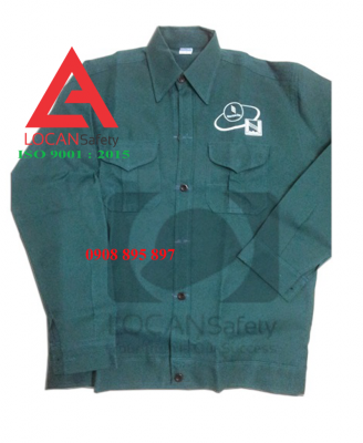 Quần áo bảo hộ lao động cao su dài tay, đồng phục công nhân cao su vải kaki - 061