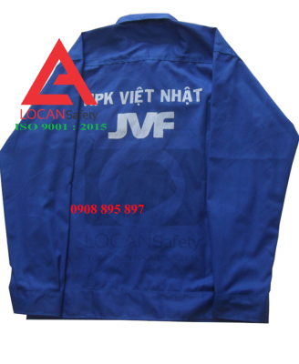 Áo bảo hộ lao động phân bón Việt Nhật cao cấp, đồng phục công nhân nhà máy phân bón vải kaki xanh may dài tay - 089