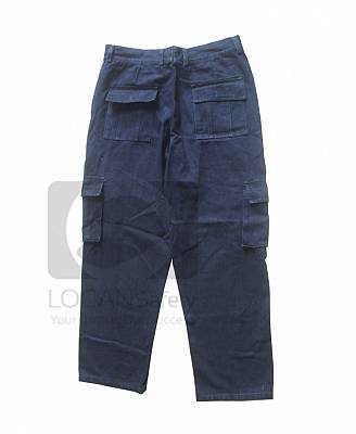 Quần áo bảo hộ lao động điện lực vải jean xanh, đồng phục kỹ sư công nhân điện lực may nhiều túi hộp - 091