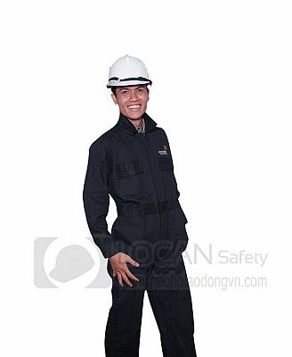 Quần áo bảo hộ lao động cơ khí - luyện kim cao cấp, đồng phục công nhân ngành luyện kim, cơ khí vải kaki màu đen - 042